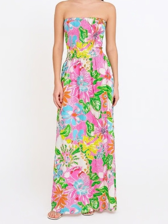 Lilly Pulitzer Dresses & Skirts - Lilly Pulitzer for Target Nosey Posey Floral Strapless Maxi Dress size Medium